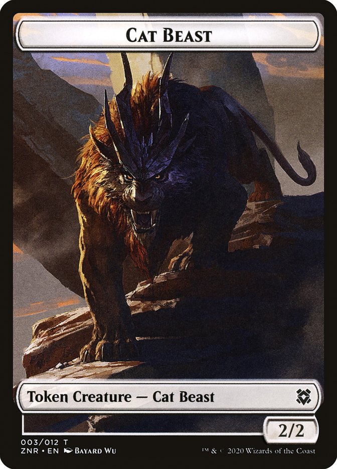 Cat Beast Token [Zendikar Rising Tokens] | Rock City Comics