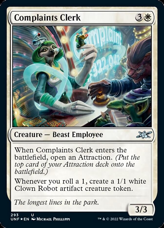 Complaints Clerk (Galaxy Foil) [Unfinity] | Rock City Comics