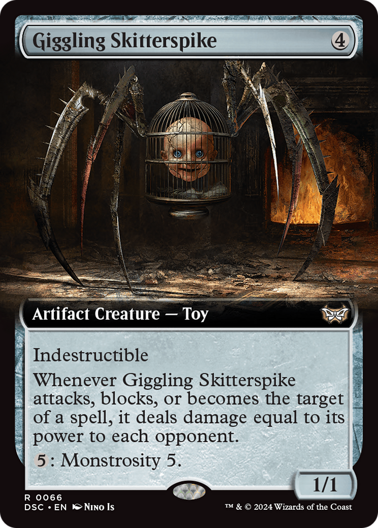 Giggling Skitterspike (Extended Art) [Duskmourn: House of Horror Commander] | Rock City Comics