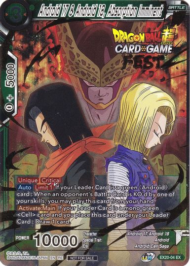 Android 17 & Android 18, Absorption Imminent (Card Game Fest 2022) (EX20-04) [Tournament Promotion Cards] | Rock City Comics