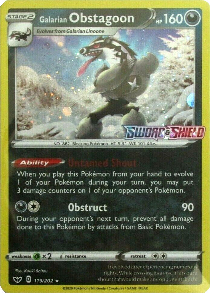 Galarian Obstagoon (119/202) (Cosmos Holo) [Sword & Shield: Base Set] | Rock City Comics