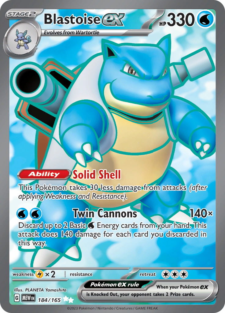 Blastoise ex (184/165) [Scarlet & Violet: 151] | Rock City Comics