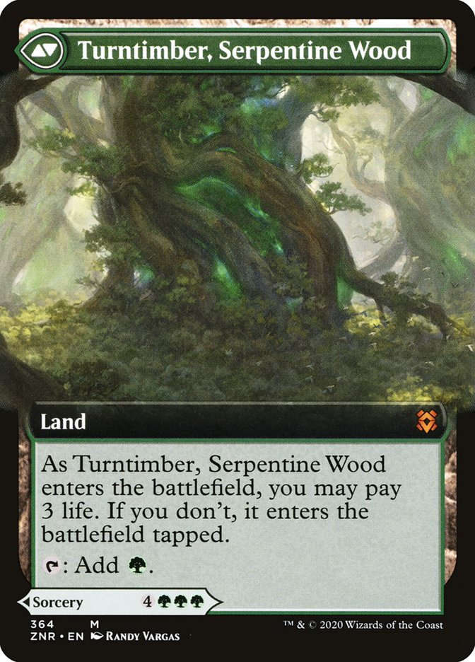 Turntimber Symbiosis // Turntimber, Serpentine Wood (Extended Art) [Zendikar Rising] | Rock City Comics
