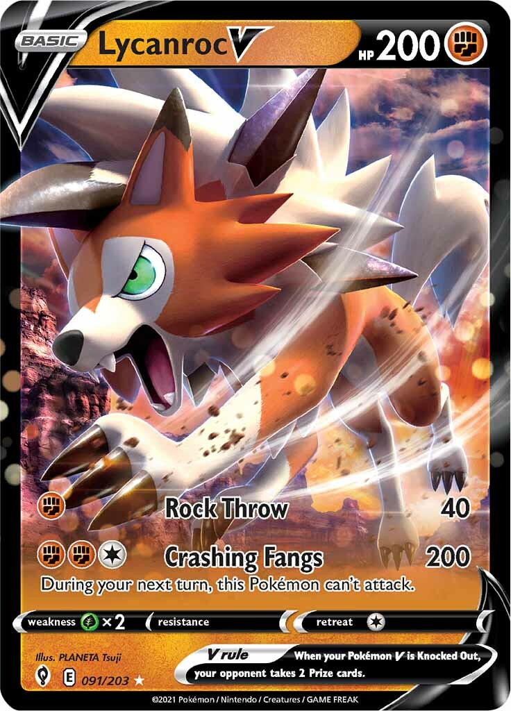 Lycanroc V (091/203) [Sword & Shield: Evolving Skies] | Rock City Comics