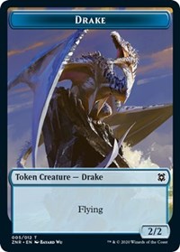Drake // Hydra Double-Sided Token [Zendikar Rising Tokens] | Rock City Comics