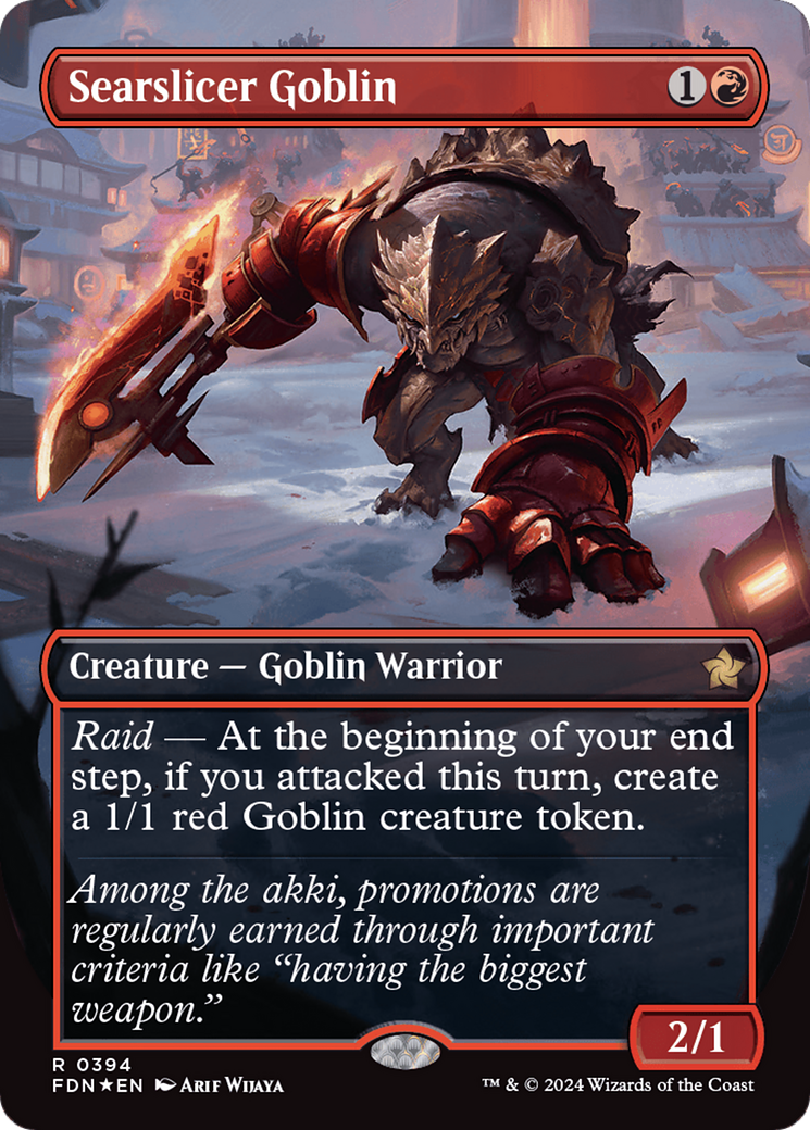 Searslicer Goblin (Borderless) (Mana Foil) [Foundations] | Rock City Comics