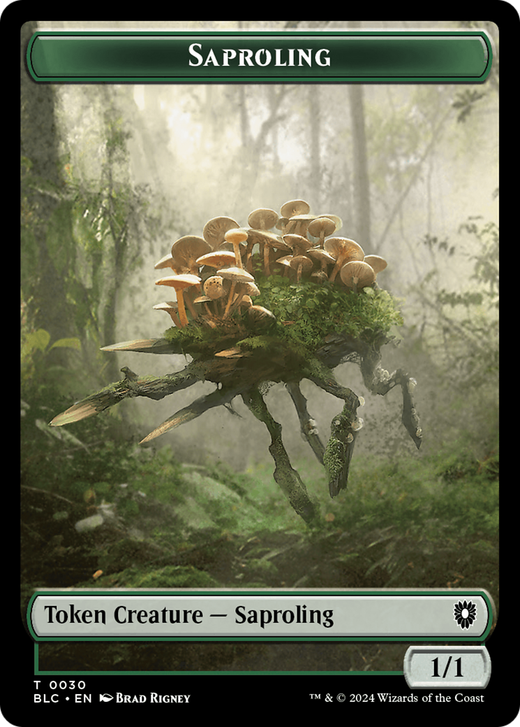 Saproling // Treasure Double-Sided Token [Bloomburrow Commander Tokens] | Rock City Comics