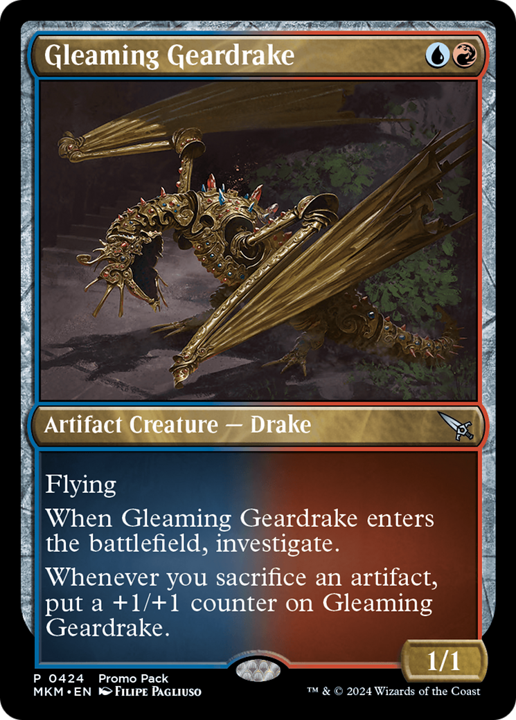 Gleaming Geardrake (Promo Pack) [Murders at Karlov Manor Promos] | Rock City Comics