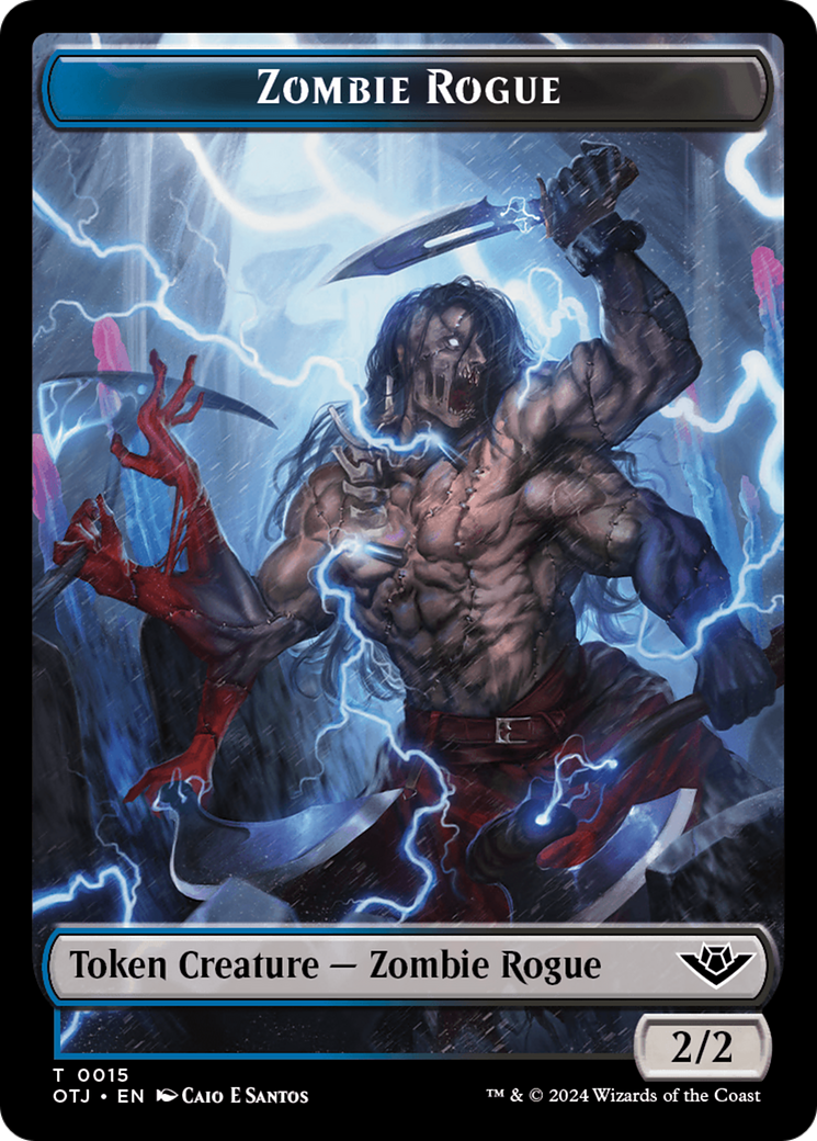 Zombie Rogue Token [Outlaws of Thunder Junction Tokens] | Rock City Comics