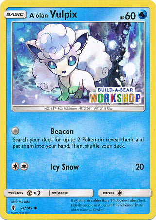 Alolan Vulpix (21/145) (Build A Bear Workshop Exclusive) [Sun & Moon: Guardians Rising] | Rock City Comics