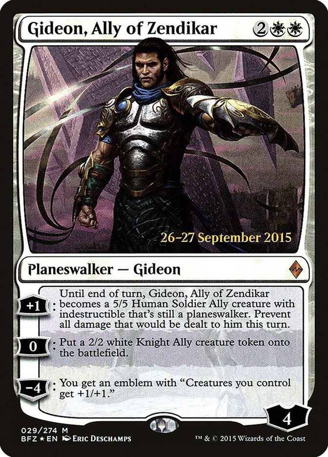Gideon, Ally of Zendikar [Battle for Zendikar Prerelease Promos] | Rock City Comics