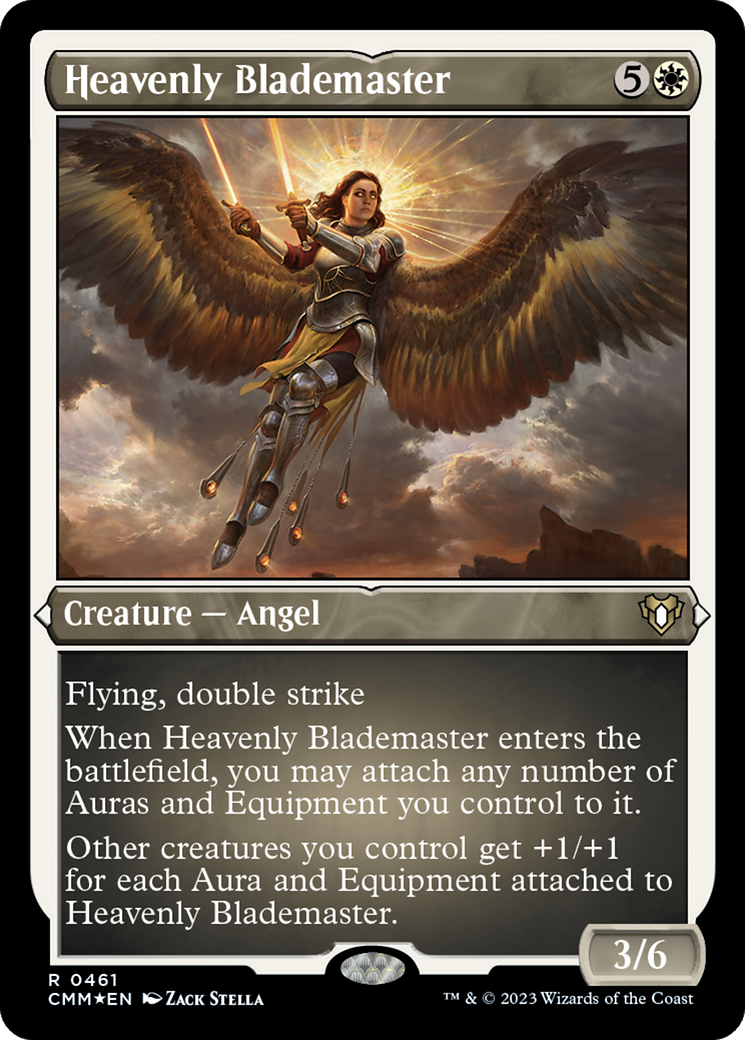 Heavenly Blademaster (Foil Etched) [Commander Masters] | Rock City Comics