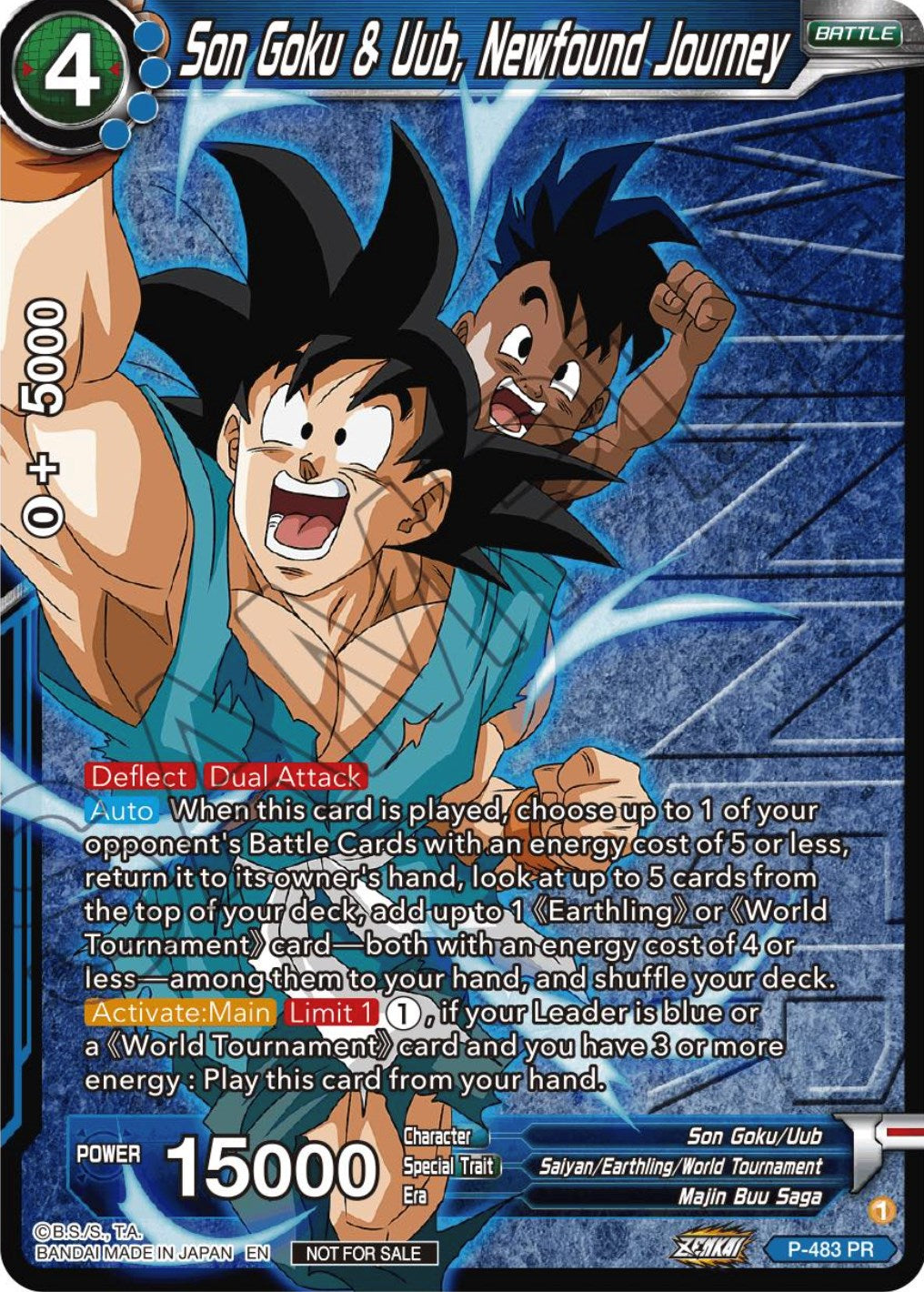 Son Goku & Uub, Newfound Journey (Zenkai Series Tournament Pack Vol.3 Winner) (P-483) [Tournament Promotion Cards] | Rock City Comics