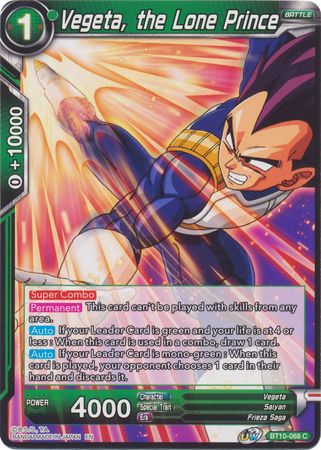 Vegeta, the Lone Prince (BT10-068) [Rise of the Unison Warrior 2nd Edition] | Rock City Comics