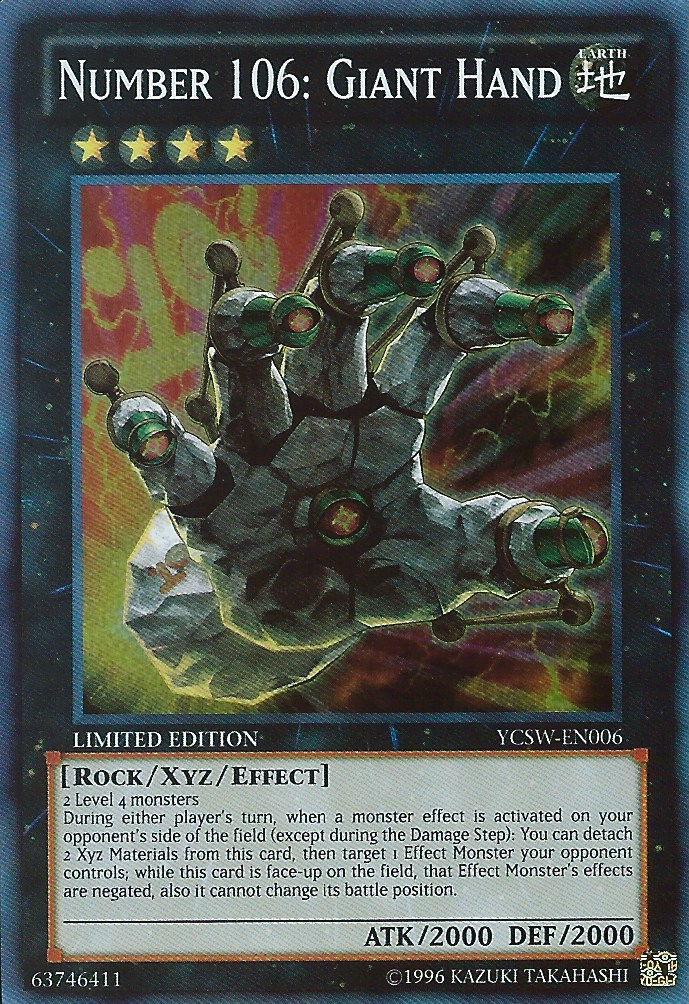 Number 106: Giant Hand [YCSW-EN006] Super Rare | Rock City Comics