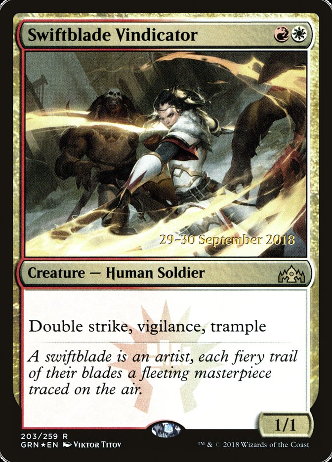 Swiftblade Vindicator [Guilds of Ravnica Prerelease Promos] | Rock City Comics