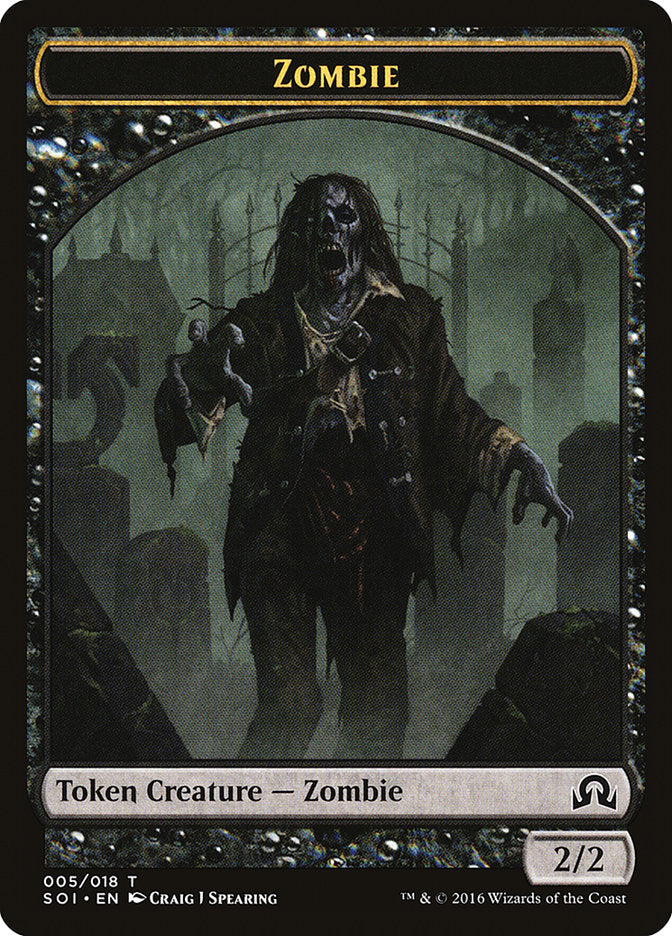 Zombie Token [Shadows over Innistrad Tokens] | Rock City Comics