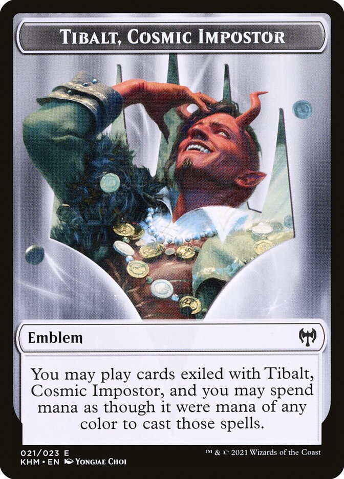 Treasure // Tibalt, Cosmic Impostor Emblem Double-Sided Token [Kaldheim Tokens] | Rock City Comics