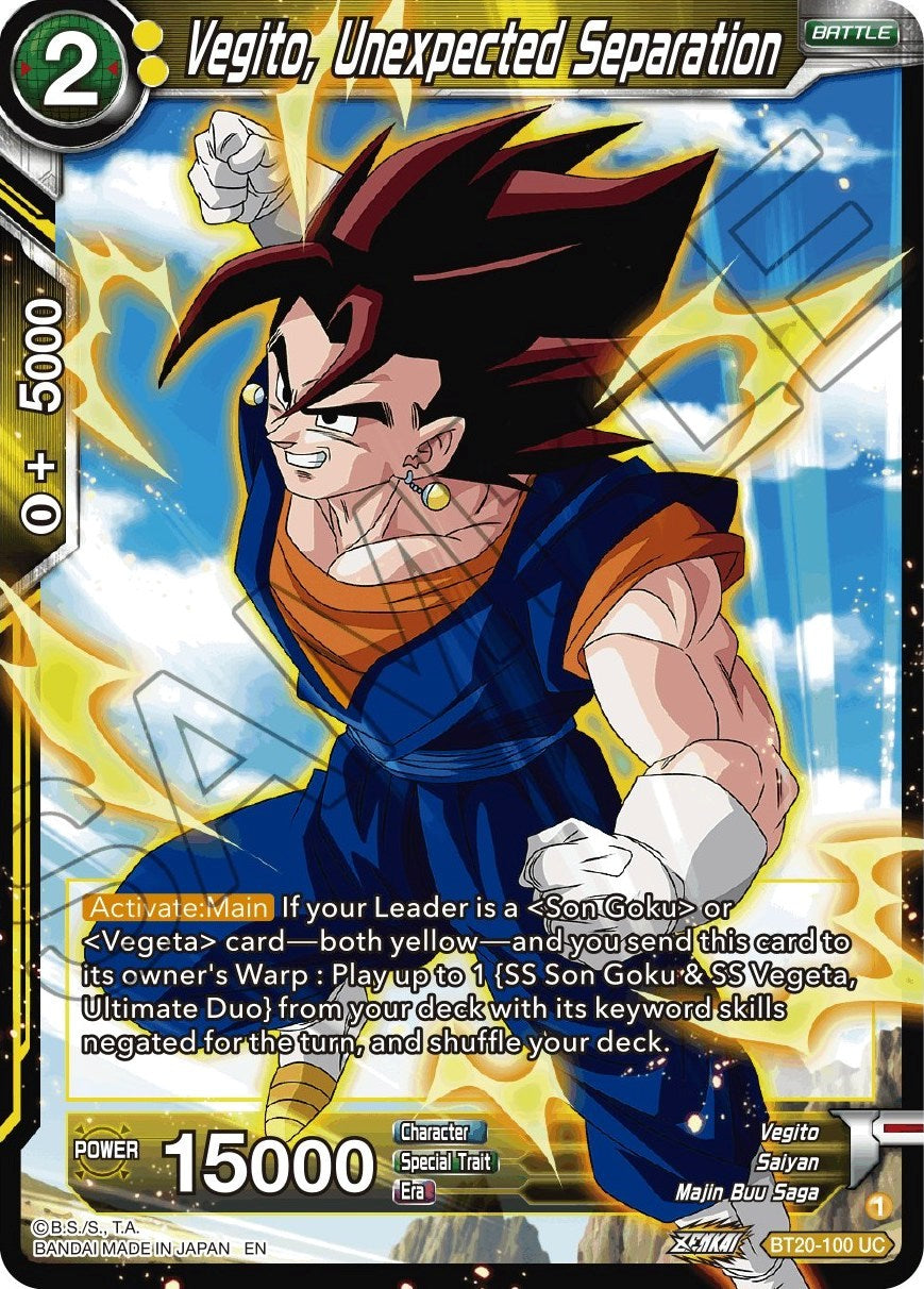 Vegito, Unexpected Separation (BT20-100) [Power Absorbed] | Rock City Comics