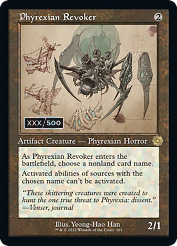 Phyrexian Revoker (Retro Schematic) (Serialized) [The Brothers' War Retro Artifacts] | Rock City Comics