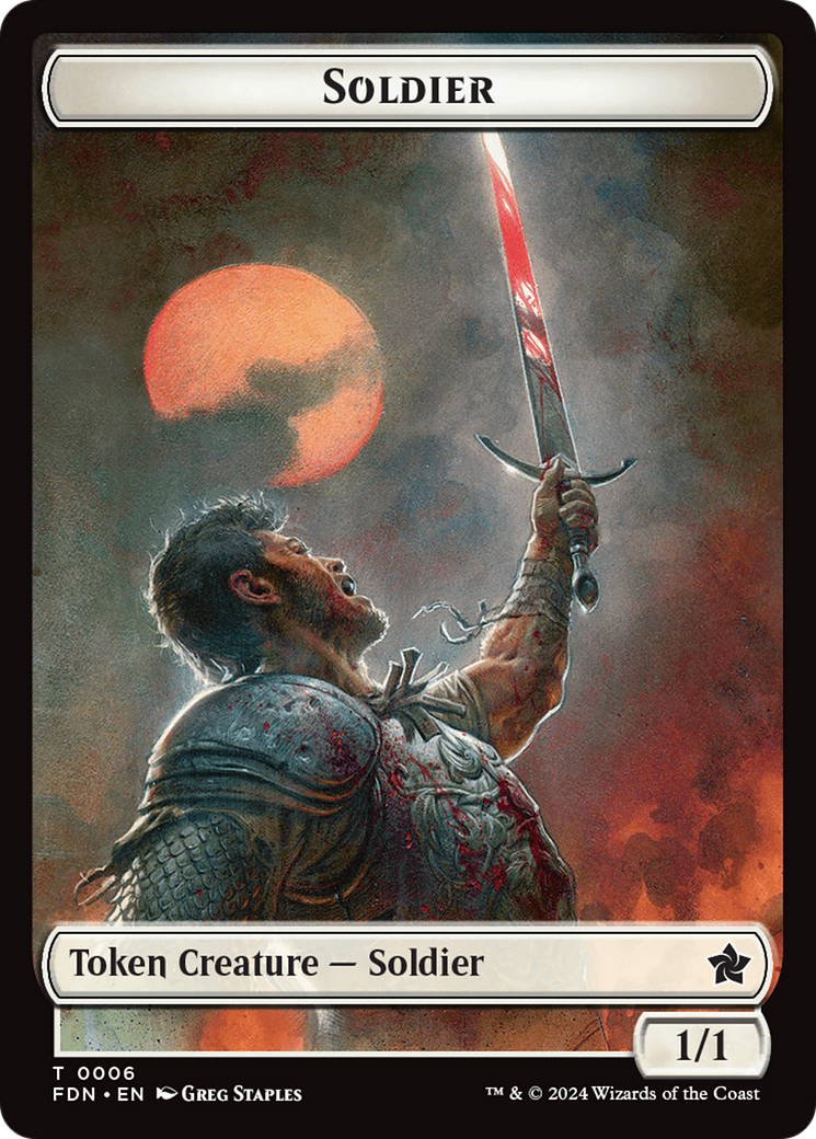 Rabbit // Soldier Double-Sided Token [Foundations Tokens] | Rock City Comics