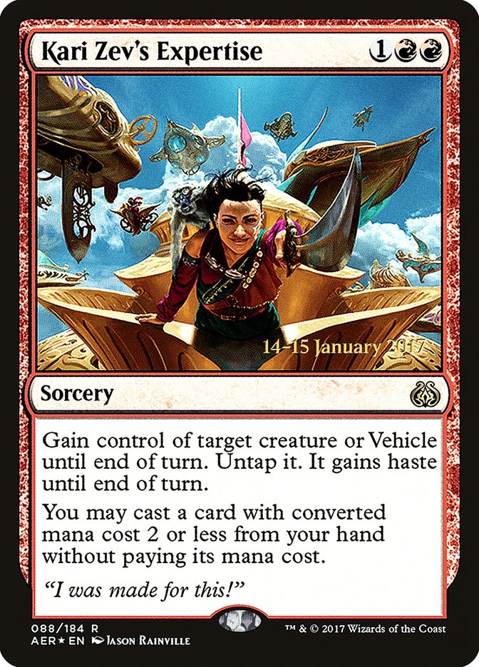 Kari Zev's Expertise [Aether Revolt Prerelease Promos] | Rock City Comics