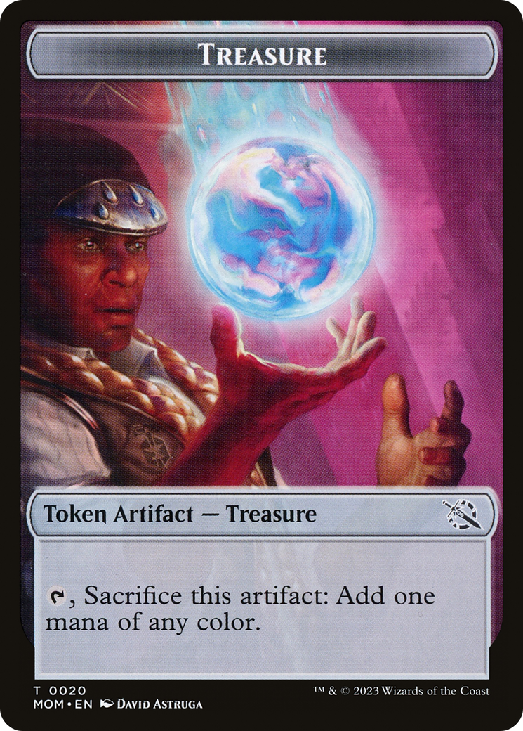 Treasure (20) // Teferi Akosa of Zhalfir Emblem Double-Sided Token [March of the Machine Tokens] | Rock City Comics