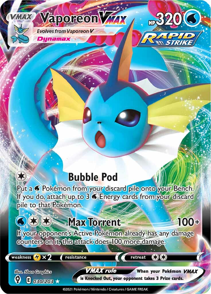 Vaporeon VMAX (030/203) [Sword & Shield: Evolving Skies] | Rock City Comics