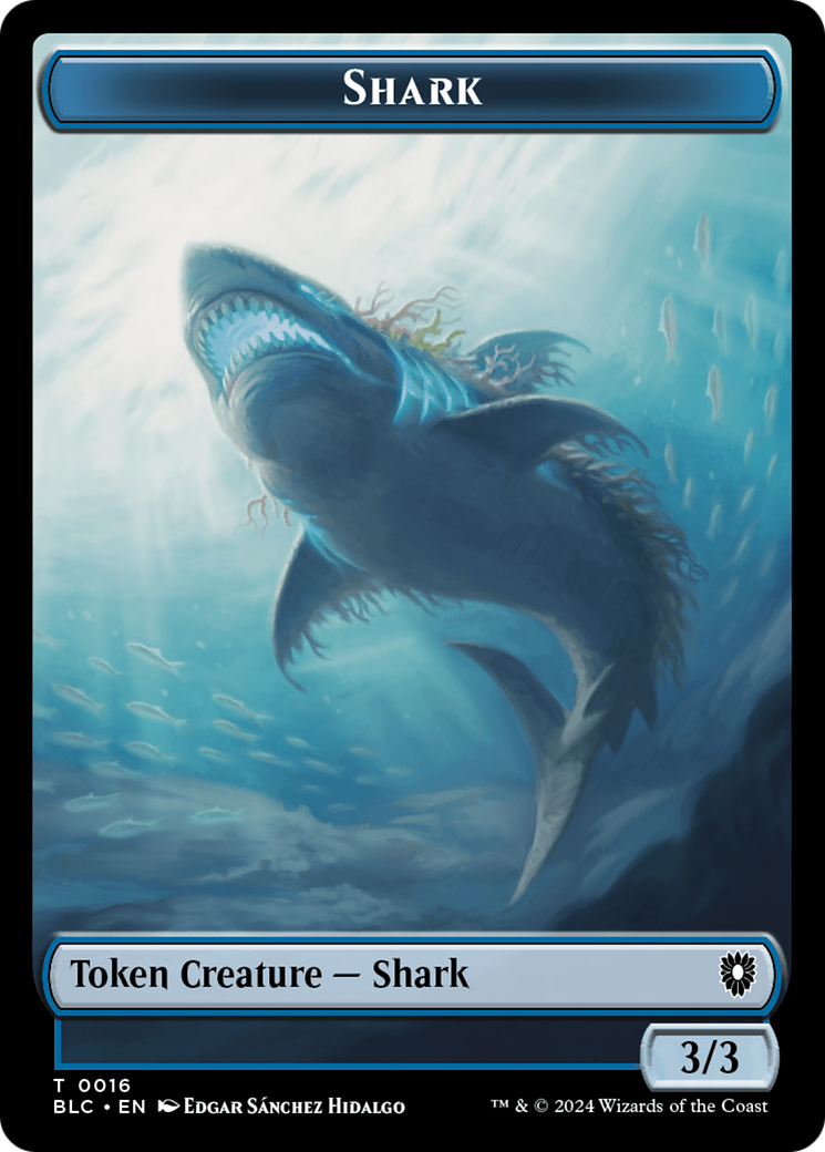 Elemental // Shark Double-Sided Token [Bloomburrow Commander Tokens] | Rock City Comics