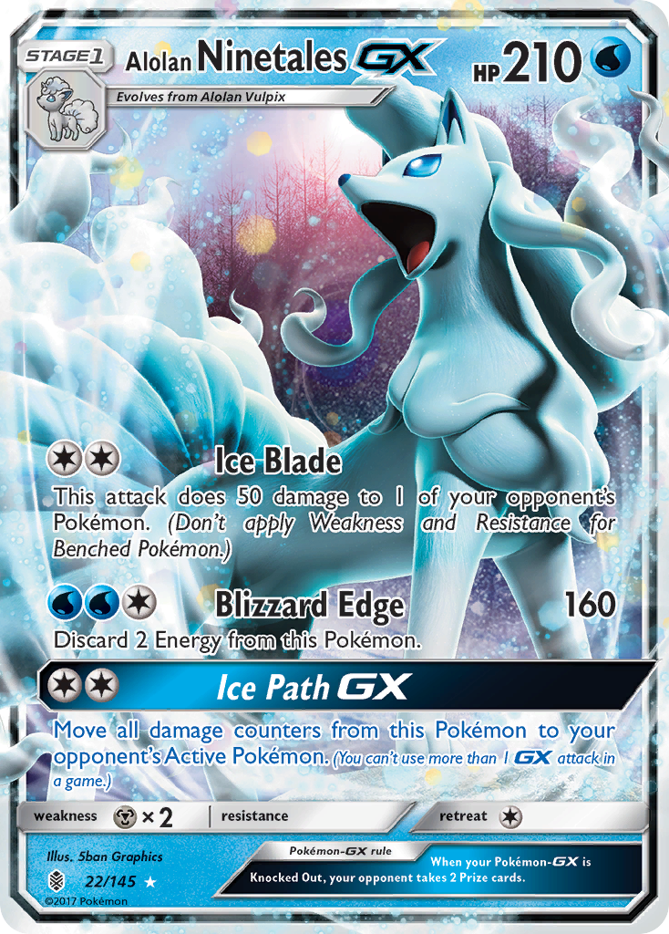 Alolan Ninetales GX (22/145) [Sun & Moon: Guardians Rising] | Rock City Comics