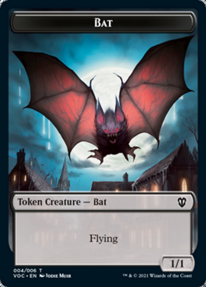 Blood // Bat Double-Sided Token [Innistrad: Crimson Vow Commander Tokens] | Rock City Comics