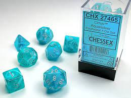 Chessex 7-Die set Aqua/ Silver | Rock City Comics