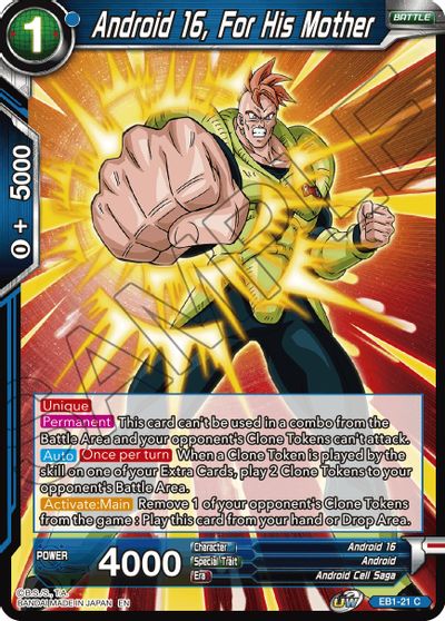 Android 16, For His Mother (EB1-21) [Battle Evolution Booster] | Rock City Comics