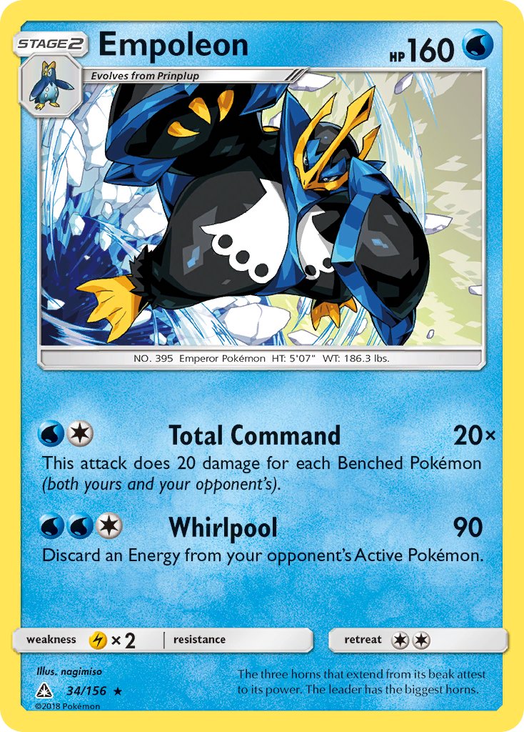 Empoleon (34/156) (Cracked Ice Holo) (Theme Deck Exclusive) [Sun & Moon: Ultra Prism] | Rock City Comics