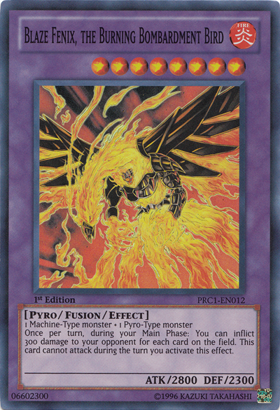 Blaze Fenix, the Burning Bombardment Bird [PRC1-EN012] Super Rare | Rock City Comics