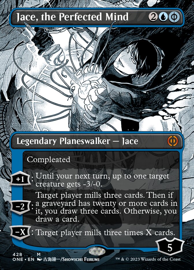 Jace, the Perfected Mind (Borderless Manga Step-and-Compleat Foil) [Phyrexia: All Will Be One] | Rock City Comics