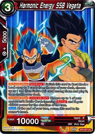 Harmonic Energy SSB Vegeta [BT6-007] | Rock City Comics