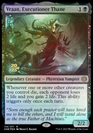 Vraan, Executioner Thane [Phyrexia: All Will Be One Prerelease Promos] | Rock City Comics