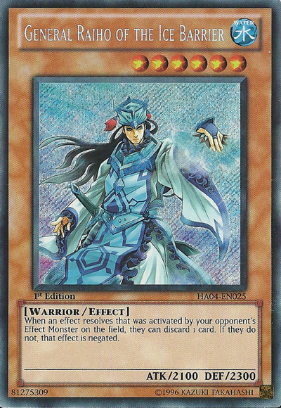 General Raiho of the Ice Barrier [HA04-EN025] Secret Rare | Rock City Comics