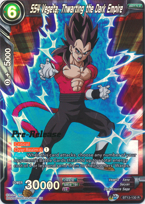 SS4 Vegeta, Thwarting the Dark Empire (BT13-130) [Supreme Rivalry Prerelease Promos] | Rock City Comics