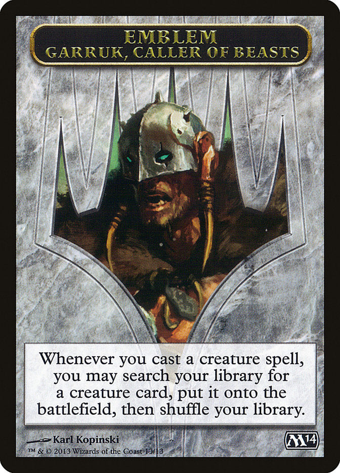 Garruk, Caller of Beasts Emblem [Magic 2014 Tokens] | Rock City Comics