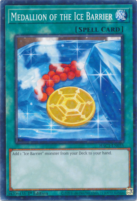 Medallion of the Ice Barrier (Duel Terminal) [HAC1-EN055] Parallel Rare | Rock City Comics