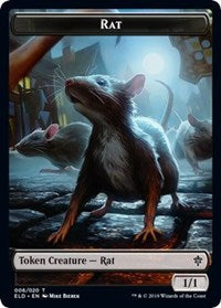 Rat // Food (17) Double-sided Token [Throne of Eldraine Tokens] | Rock City Comics