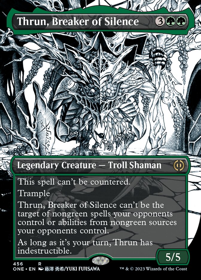 Thrun, Breaker of Silence (Borderless Manga Step-and-Compleat Foil) [Phyrexia: All Will Be One] | Rock City Comics