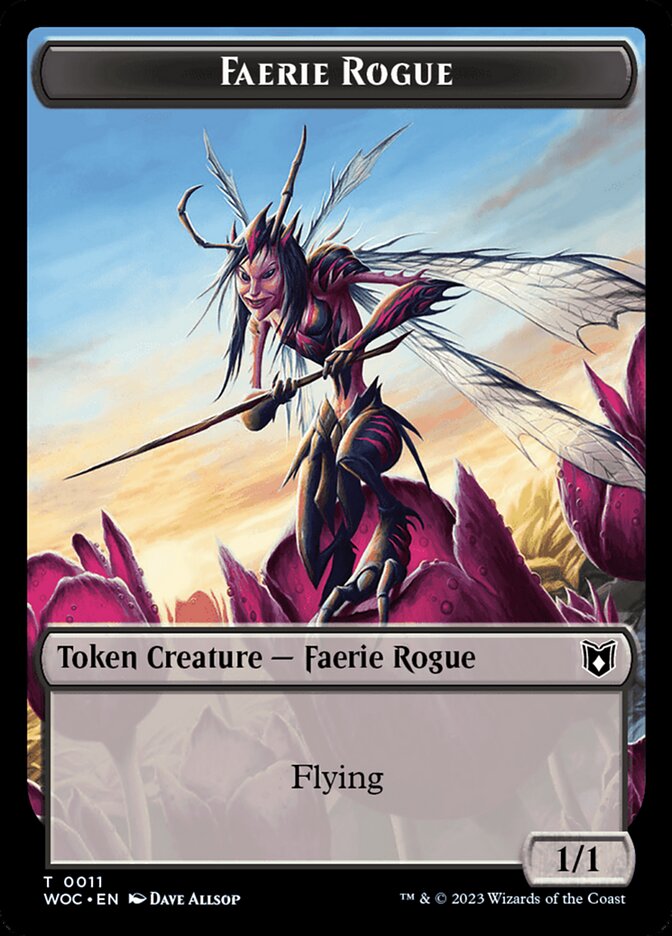 Faerie Rogue // Faerie (0011) Double-Sided Token [Wilds of Eldraine Commander Tokens] | Rock City Comics