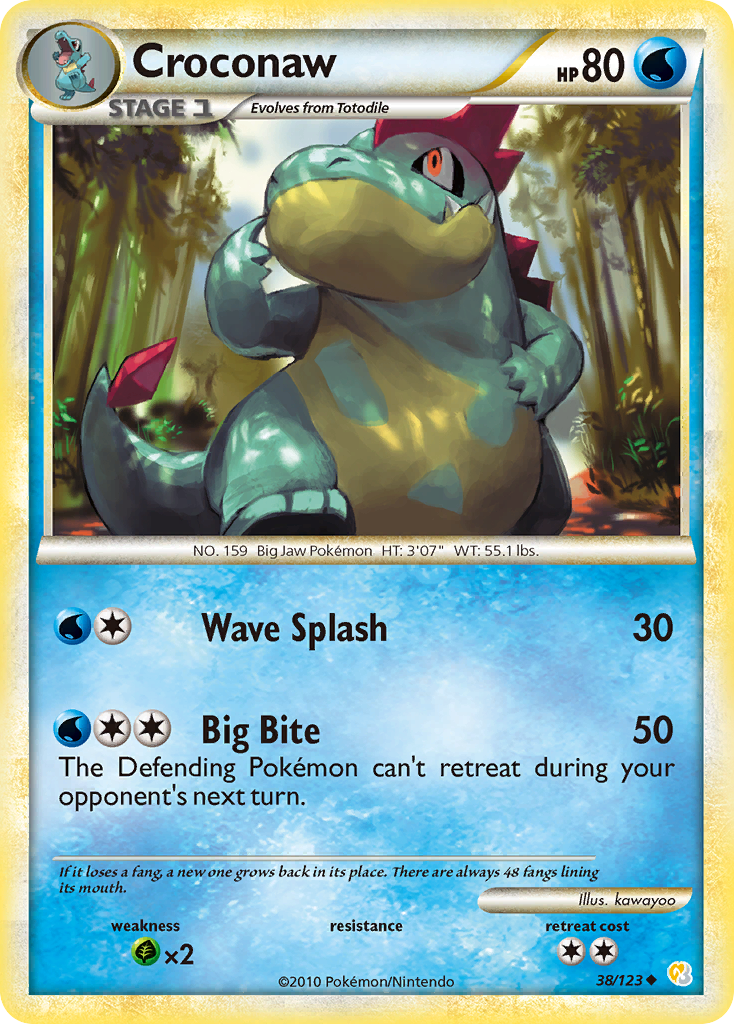 Croconaw (38/123) [HeartGold & SoulSilver: Base Set] | Rock City Comics