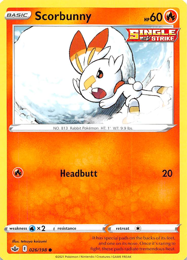 Scorbunny (026/198) [Sword & Shield: Chilling Reign] | Rock City Comics