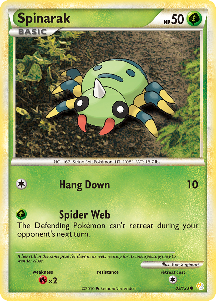 Spinarak (83/123) [HeartGold & SoulSilver: Base Set] | Rock City Comics