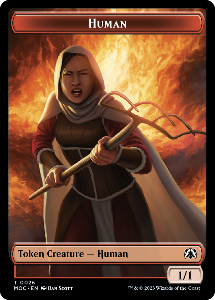 Tentacle // Human (26) Double-Sided Token [March of the Machine Commander Tokens] | Rock City Comics