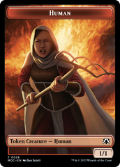 Squid // Human (26) Double-Sided Token [March of the Machine Commander Tokens] | Rock City Comics